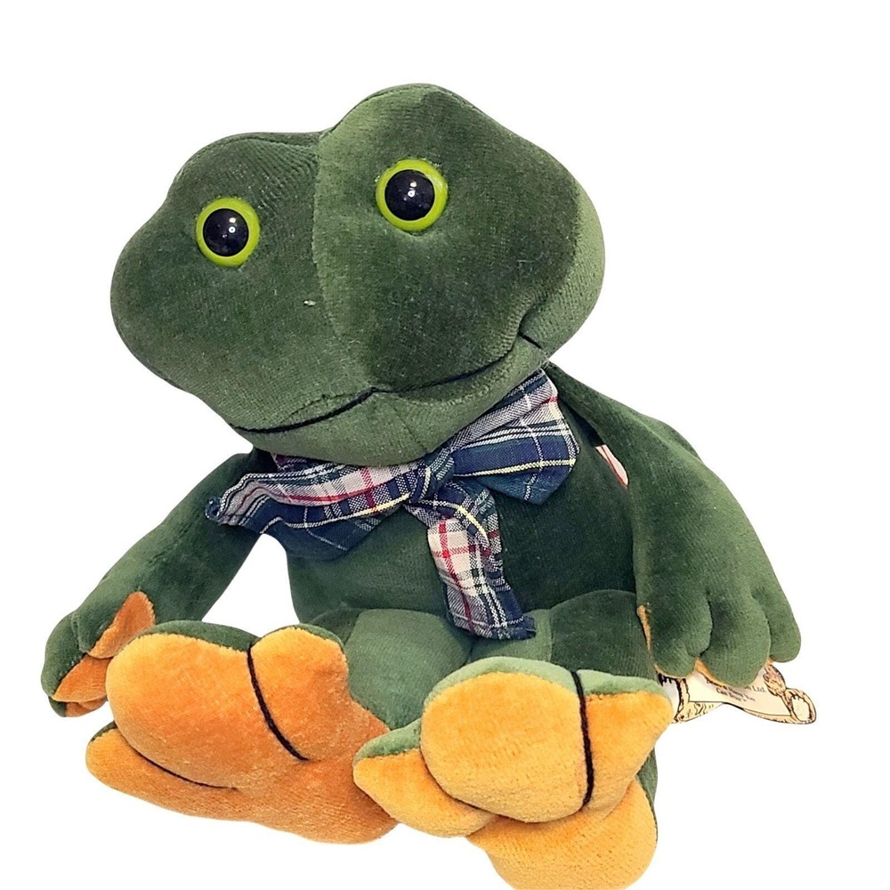 Boyds Bears Jeremiah B Ribbit Frog Plush 12" Bear In The Attic‎ 566450 Tag Bow